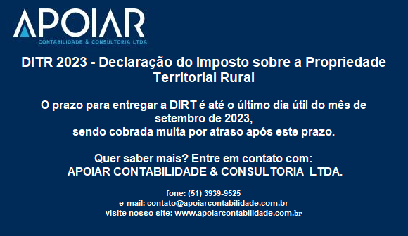 DITR 2023 - Declaração do Imposto sobre a Propriedade Territorial Rural