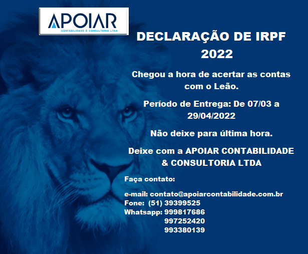 DECLARAÇÃO DE IMPOSTO DE RENDA PARA PESSOA FISICA 2022